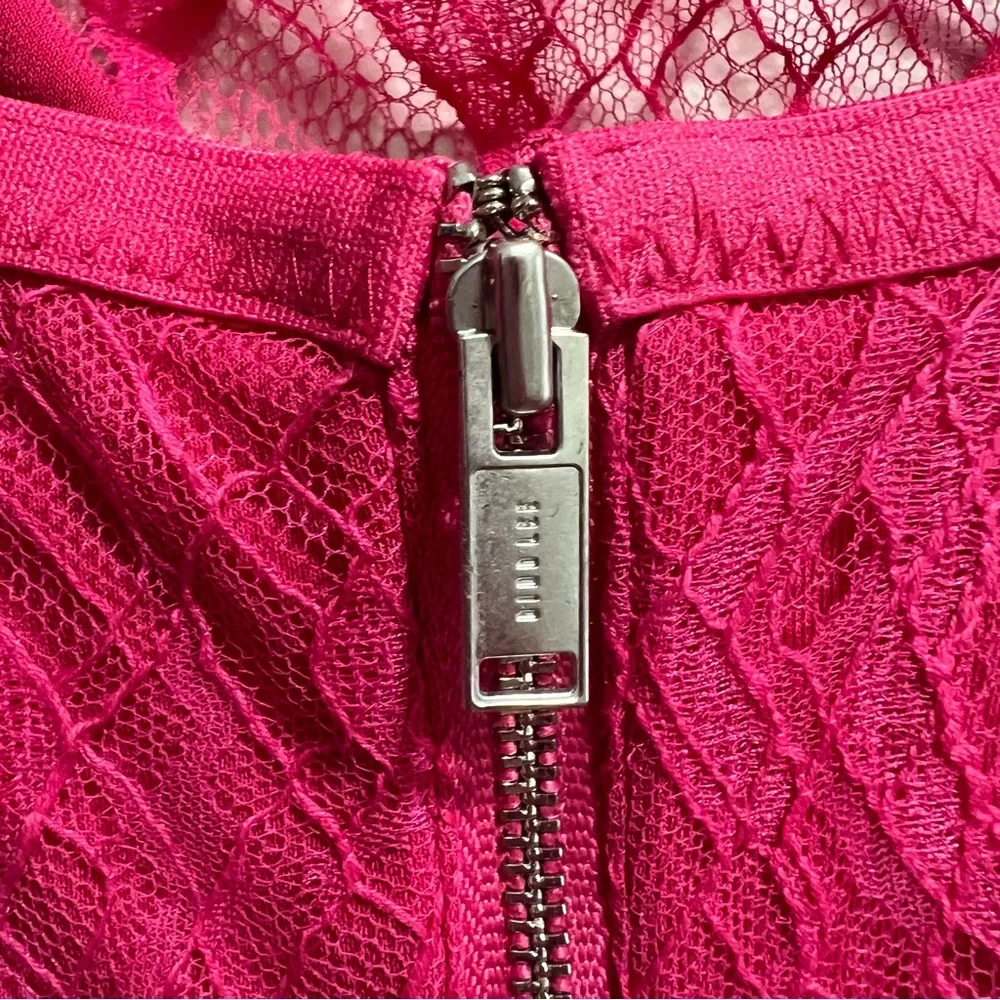 Dion Lee Oblique Lace Corset Dress In Candy Pink